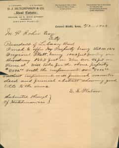 1903, Mar. 2, E.S. Platner, Lot sales letter